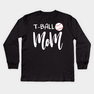 T-Ball Mom Ball Kids Long Sleeve T-Shirt